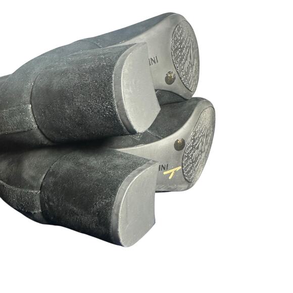 Gianni Bini Black Suede Leather Ankle Boots Block Heel Zip Size 8M - Picture 8 of 11